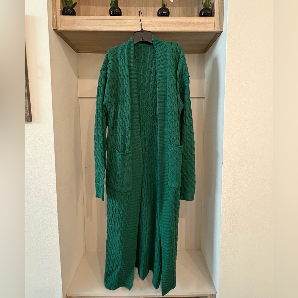 Private Label Emerald Cable Knit Cardigan